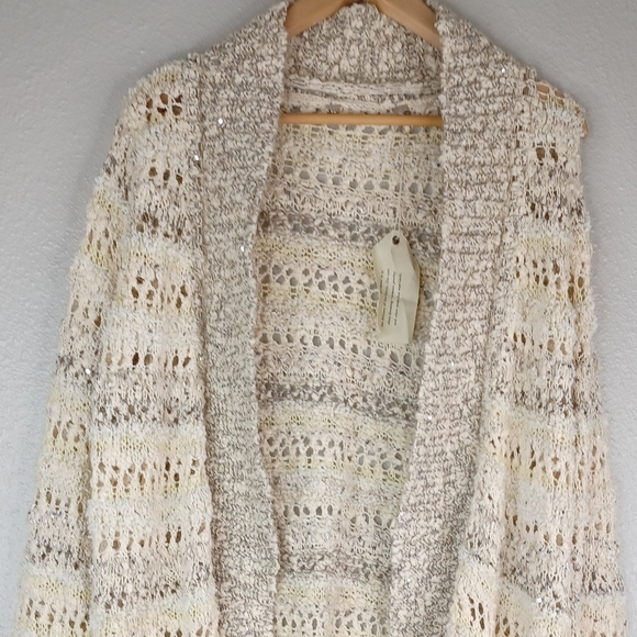 NWT- Anthropologie Knitted & Knotted Wool Blend Knit Long Cardigan Sz L - Picture 4 of 14